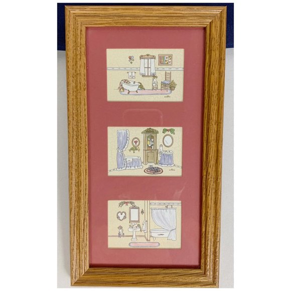 Adorable Bathroom Picture with Dark Pink Mat - Picture 6 of 6